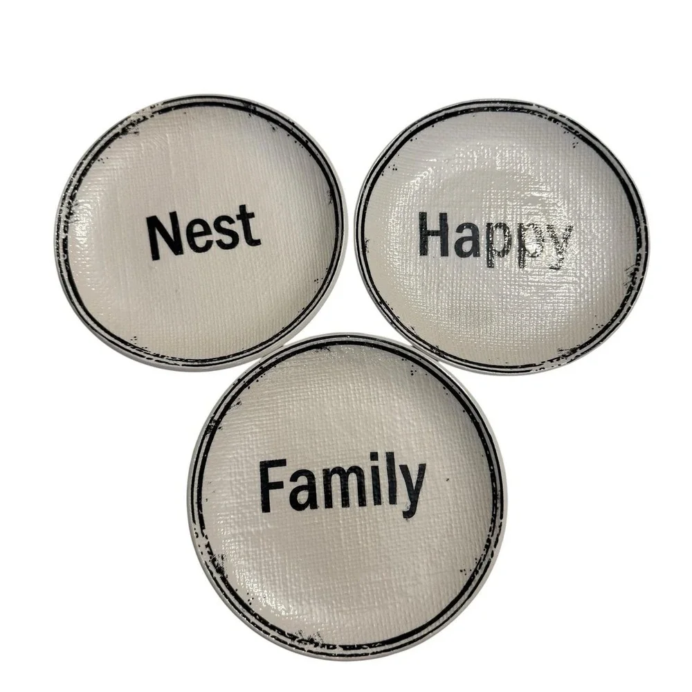Pier 1 Imports Family Happy Nest Ironstone Bread & Butter Plates 6